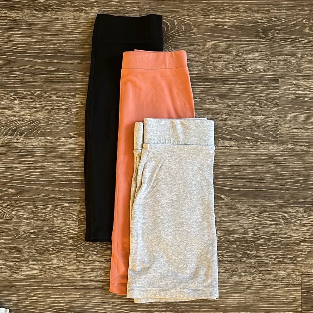 Black skirt, dusty pink skirt, and grey skirt (mini)